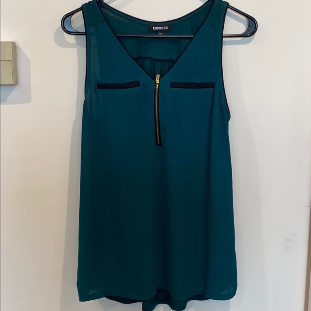 Express Green tank with half zip